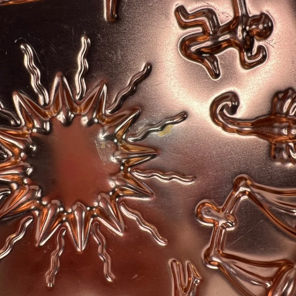 VTG Zodiac Astrology Sunburst Copper Tone Metal Gelatin‎ Mold  Wall Decor 12